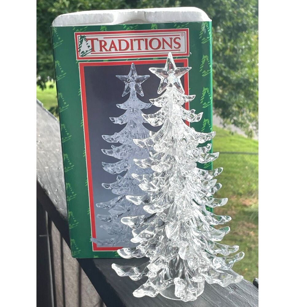 Vintage Traditions Wang's X2138 10.5" Clear Acrylic Christmas Tree w Box